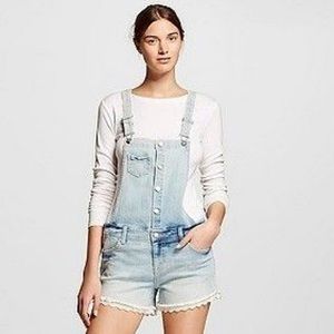 Mossimo Overalls Lace Denim Shorts - L